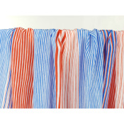 Tissu Crepe de Chine 100 % Soie Red & Blue Stripes