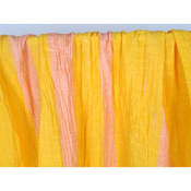 Tissu Double Gaze Rayures Irrégulières Jaune & Rose