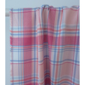 Tissu Flanelle 100 % Viscose TARTAN & Chevron Rose