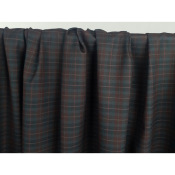 Tissu Lainage Tailleur Mélange Laine Carreaux Choco / Vert