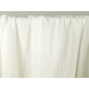 Tissu Maille Cote 1x1 Ajourée Coeurs Ecru