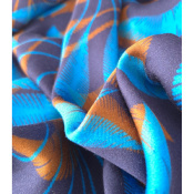Tissu Popeline 100 % Viscose Blue Foliage Dream
