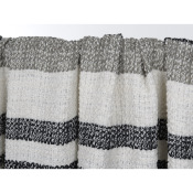 Coupon Tweed Ecru MAE Rayures Tissés Taupe / Noir 140 cm x 130 cm