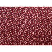 Tissu Voile Viscose / Soie Fleuri Rouge 