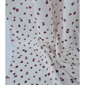 Tissu Voile de Viscose Jacquard Carolles Bordeaux