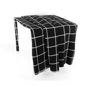 Coupon Carreaux Fenêtres Tissé Noir & Blanc 80 cm x 140 cm