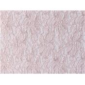 Tissu Dentelle Rose Pale / Paillette Doré