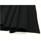 Coupon Maille Tricot Cotelé Mélange Laine Anthracite Chiné 90 cm x 136 cm