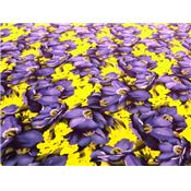 Tissu Jersey Coton / Elasthanne Violette et Mimosa