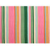 Tissu Crepe de Viscose Rayures Vert / Rose