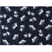 Tissu Crepe LONDRES Marine Imprim Cygnes