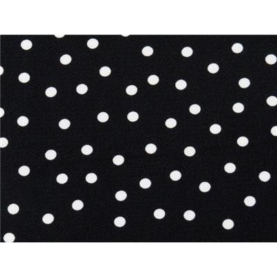 Tissu Crepe Noir Pois Blanc