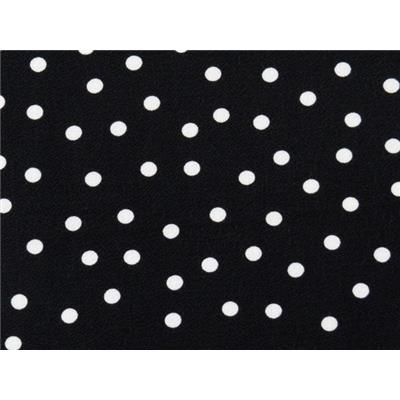 Tissu Crepe Noir Pois Blanc