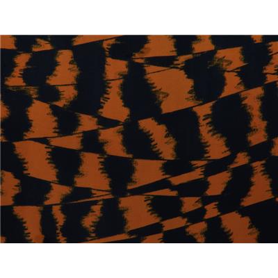 Tissu Crepe de Viscose Graphique Noisette / Noir