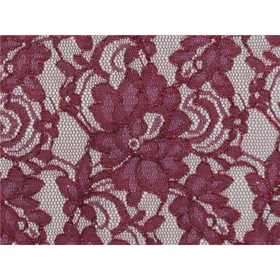 Tissu Dentelle Bordeaux / Lurex Bordeaux