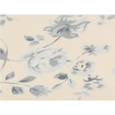 Tissu Jersey Coton / Elasthanne Beige Imprimé Fleurs