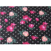 Tissu Jersey Viscose / Elasthanne Imprimé Pois / Rose