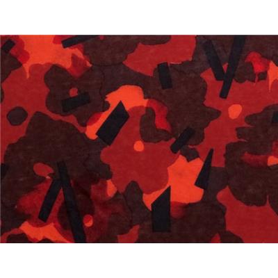 Tissu Jersey Viscose / Laine Imprimé Fleurs Façon Camouflage