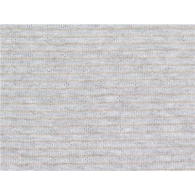 Tissu Maille Ajouré Gratté Gris Chiné Rayé / Lurex