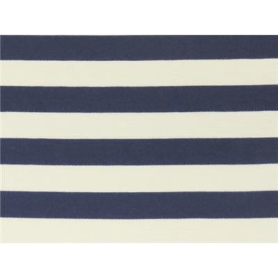 Tissu Molleton Léger Rayures Marine / Ecru