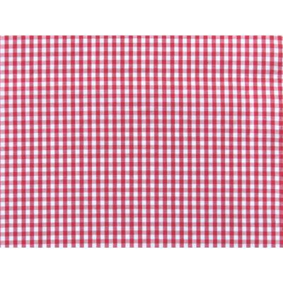 Tissu Poly-Coton Vichy Rouge / Blanc