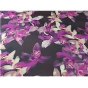 Tissu Satin Imprimés Orchidées