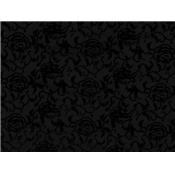 Tissu Scuba / Néoprène Fin Noir Flock Fleurs