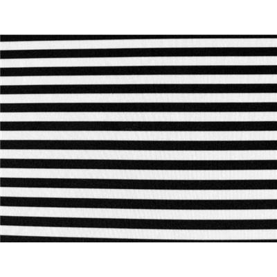 Tissu Scuba Fin Imprimé Rayure Blanc / Noir