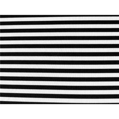 Tissu Scuba Fin Imprimé Rayure Blanc / Noir