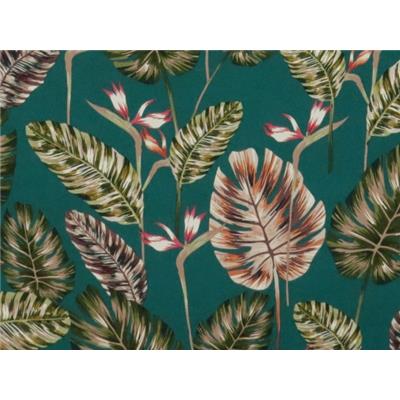 Tissu Viscose Feuillage Tropical