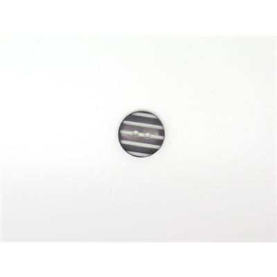 Bouton Rond Rayé Bicolore 12 mm