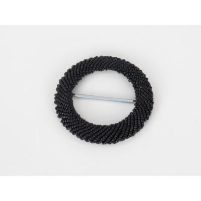 Boucle Ceinture 50 mm Perles Noir