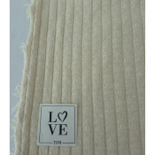 Tissu Maille Côte 7x3 100 % Coton Ecru