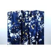Tissu Popeline 100 % Coton Bleu Jaune
