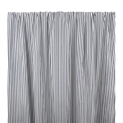 Tissu Popeline Satinée Rayé Marine / Blanc