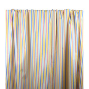 Tissu Satin de Coton Rayé Jaune / Bleu