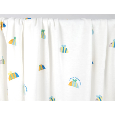Tissu Maille Cote 1x1 Abeilles