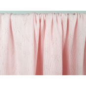 Tissu Maille Cote 2x2 Ajourée Noeuds Rose