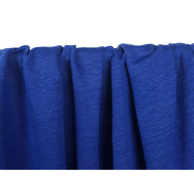 Tissu Maille Jersey 100 % Lin Bleu Saphir