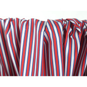 Tissu Popeline 100 % Coton Rayé Rouge / Bleu / Blanc