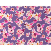 Tissu Popeline Viscose Ecovero Purple Bouquet