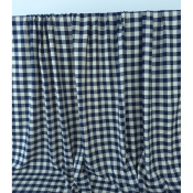 Tissu Flanelle 100 % Viscose Maxi Vichy Marine & Ecru