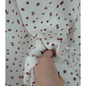 Tissu Voile de Viscose Jacquard Carolles Bordeaux