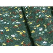 Tissu Jersey Vert Sapin Imprimé Fleurettes