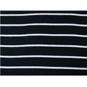 Tissu Jersey Cote 1x1 Rayé Noir / Blanc