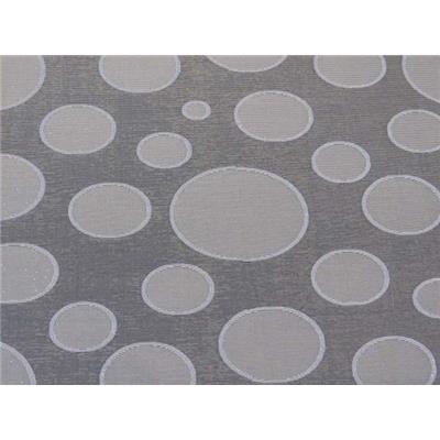 Tissu Jacquard Motif Grand Pois Gris / Bleu / Lurex Argent