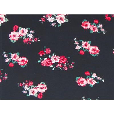 Tissu Jersey Crepe Imprimé Fleurs