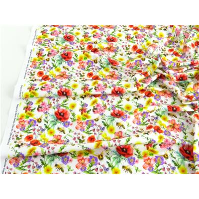 Tissu Jersey FUJI Fleurs & Abeilles