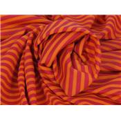 Tissu Jersey Rayé Mélange Lyocell Orange / Rouge