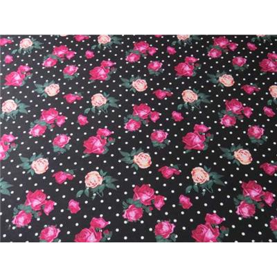 Tissu Jersey Viscose / Elasthanne Imprimé Pois / Rose